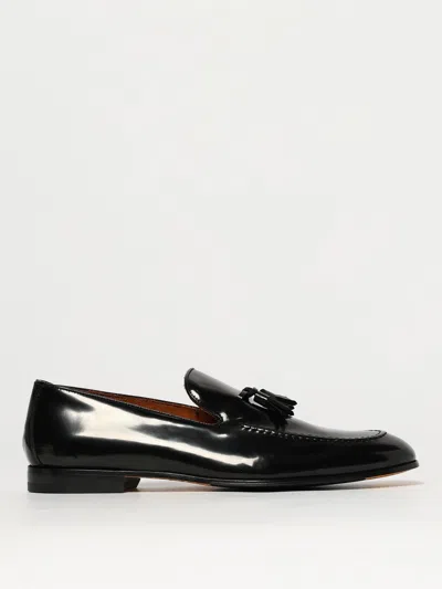 Doucal's Black Slip-on Loafers With Tassel Detail In Smooth Leather Man In Schwarz