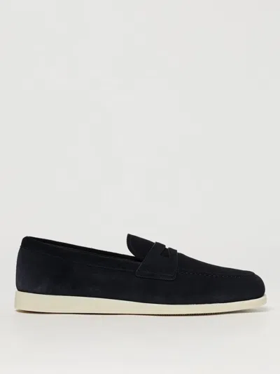 Church's Blue Suede Saddle Loafers In Braun