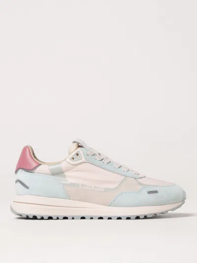 Woolrich Round Toe Low Top Sneakers With Vibram® Sole In Hellblau