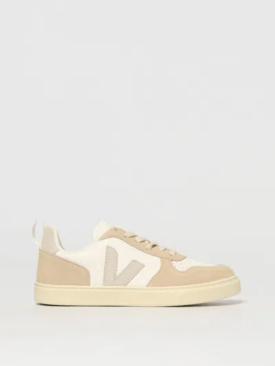 Veja V-10 Chrome-free Leather Sneakers In Natural