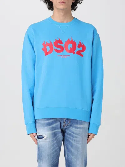 Dsquared2 Turquoise Cool Fit Crewneck Sweatshirt In Blau