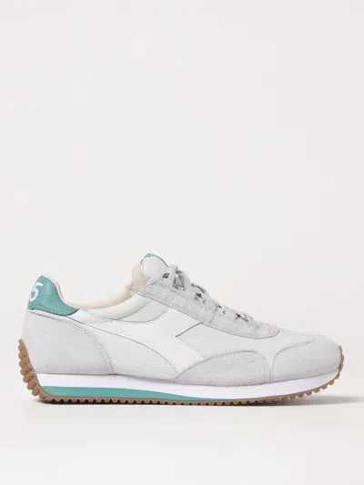 Diadora Canvas Sneakers With Front Lace-up Design In Gray