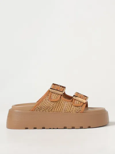 Casadei Chunky Sole Double Buckle Platform Sandals In Orange