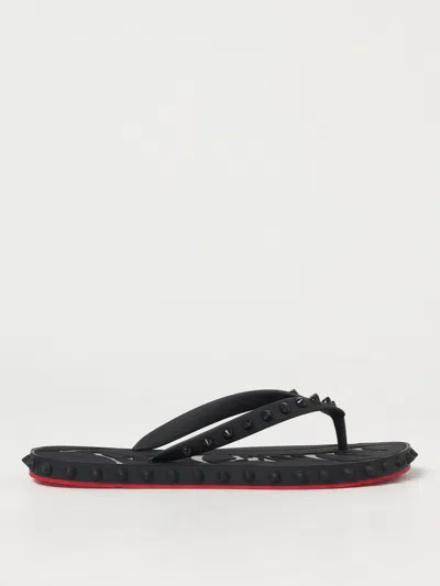 Christian Louboutin Studded Rubber Sole Open Toe Sandals In Black
