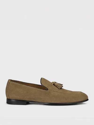 Doucal's Man Loafers Khaki Size 9 Leather In Mud