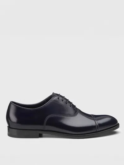 Doucal's Man Lace-up Shoes Midnight Blue Size 8 Calfskin In Blau