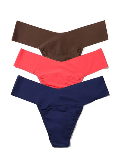 Hanky Panky Breathe Assorted 3-pack V-cut Thongs In Blue
