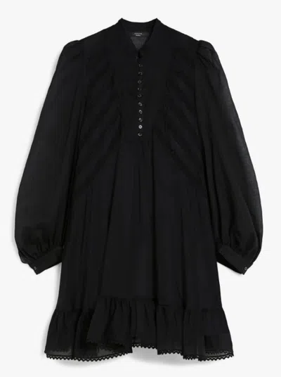 Weekend Max Mara Lace-insert Ruffled Mini Dress In Black