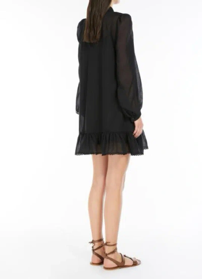 Weekend Max Mara Lace-insert Ruffled Mini Dress In Black