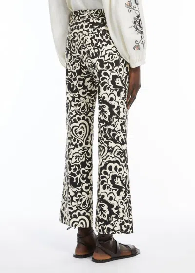 Weekend Max Mara Printed Trousers With Pockets And Belt Loops In Black