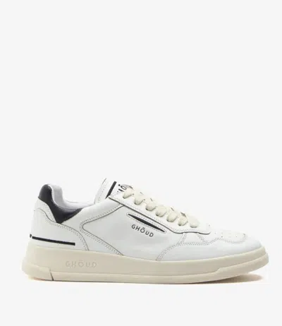 Ghoud Black And White Tweener Leather Sneakers In White