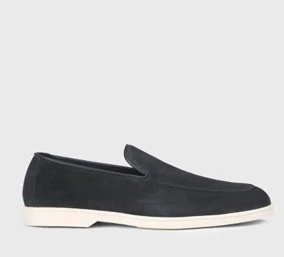 Doucal's Man Loafers Navy Size 6.5 Leather In Blue