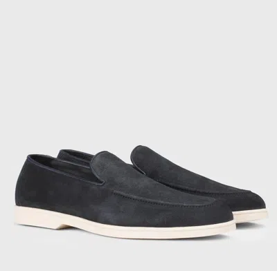 Doucal's Man Loafers Navy Size 6.5 Leather In Blue