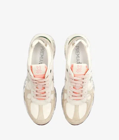 Premiata Mase Sneakers In Beige Suede And Fabric In Beige