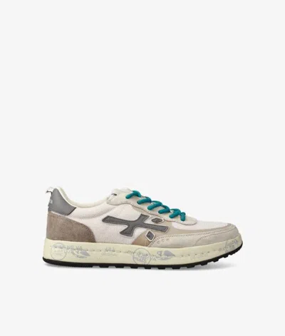Premiata Sneakers In Fabric And Suede In White