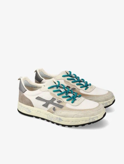Premiata Sneakers In Fabric And Suede In White