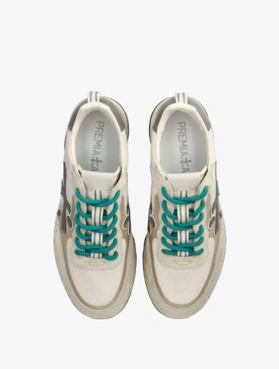 Premiata Sneakers In Fabric And Suede In White