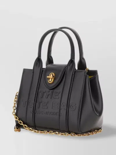Marc Jacobs Lock Crossbody Chain Handle In Black