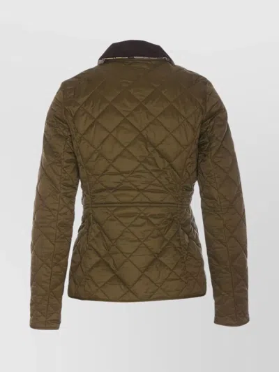 Barbour Quilted Jacket Corduroy Collar In Green