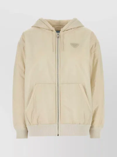 Prada Nylon Padded Jacket With Hood And Pockets In Multi