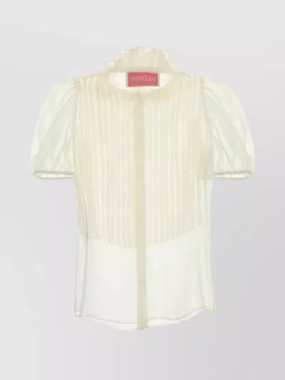 Valentino Chiffon Shirt With Lace And Ruffles