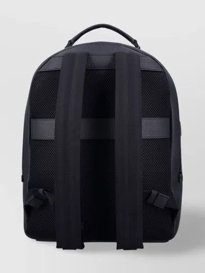 Ferragamo Double Zip Leather Backpack In Grey