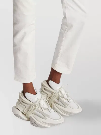 Balmain Unicorn Trainers In Neoprene And Leather In Grey