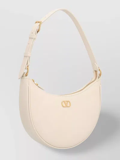 Valentino Vlogo Signature Mini Leather Hobo Bag In Neutrals