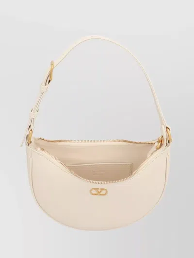 Valentino Vlogo Signature Mini Leather Hobo Bag In Neutrals