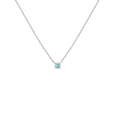 Aurate New York Lab Grown Blue Diamond Solitaire Necklace In Yellow