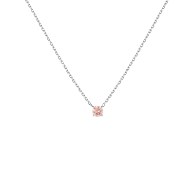 Aurate New York Lab Grown Pink Diamond Solitaire Necklace In White