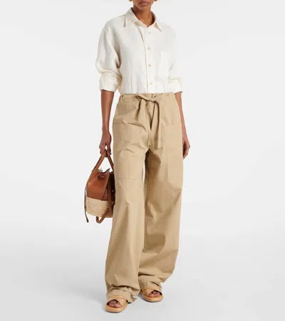 Tod's Weite Hose Aus Baumwollpopeline In Beige