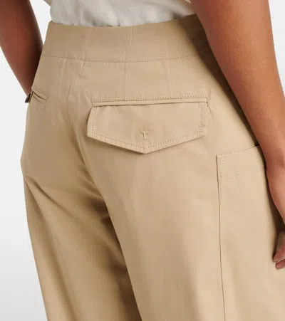 Tod's Weite Hose Aus Baumwollpopeline In Beige