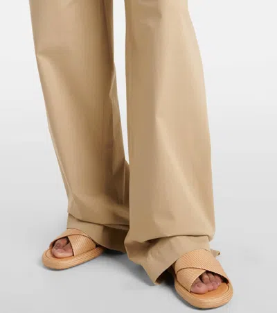 Tod's Weite Hose Aus Baumwollpopeline In Beige