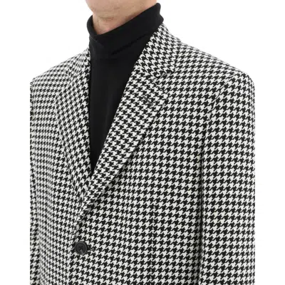 Alexander Mcqueen Houndstooth Single-breasted Coat In Black