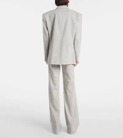 Magda Butrym Oversized Linen And Wool Blazer In Grey