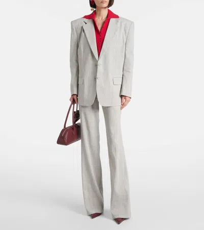Magda Butrym Oversized Linen And Wool Blazer In Grey