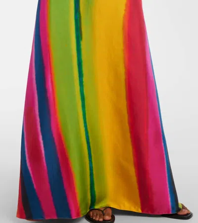 Christopher Esber Aura Striped Silk Satin Maxi Dress In Multi
