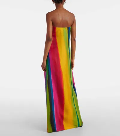 Christopher Esber Aura Striped Silk Satin Maxi Dress In Multi