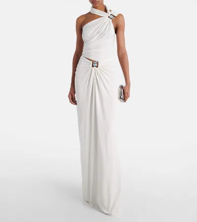Christopher Esber Embellished Jersey Maxi Skirt In White