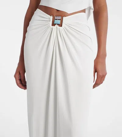 Christopher Esber Embellished Jersey Maxi Skirt In White
