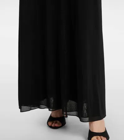 Christopher Esber Ripple Draped Double-layer Gown In Black