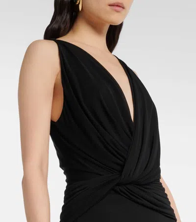 Christopher Esber Ripple Draped Double-layer Gown In Black