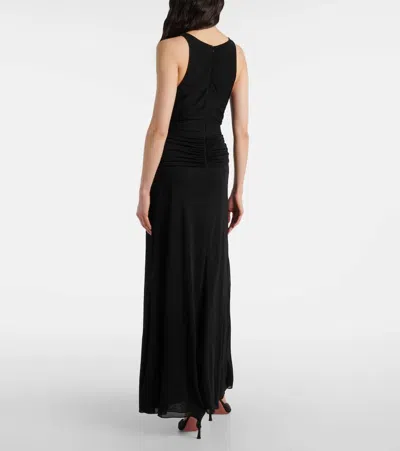 Christopher Esber Ripple Draped Double-layer Gown In Black