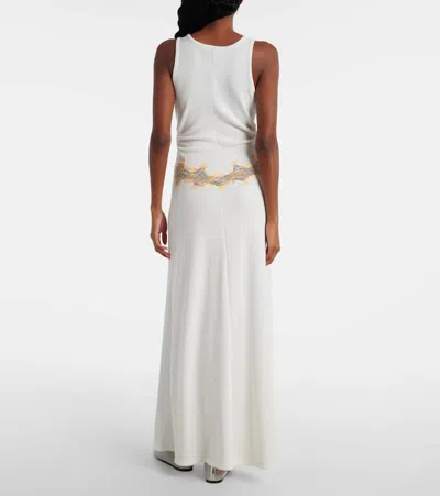 Christopher Esber Crystal Orbit Lace-trimmed Maxi Dress In White