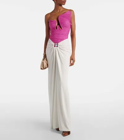 Christopher Esber Salacia Strapless Ruched Top In Pink