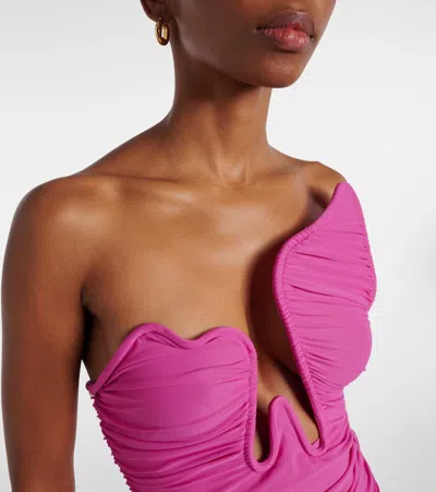 Christopher Esber Salacia Strapless Ruched Top In Pink