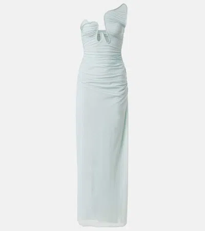 Christopher Esber Salacia Ruched Jersey Gown In Blue