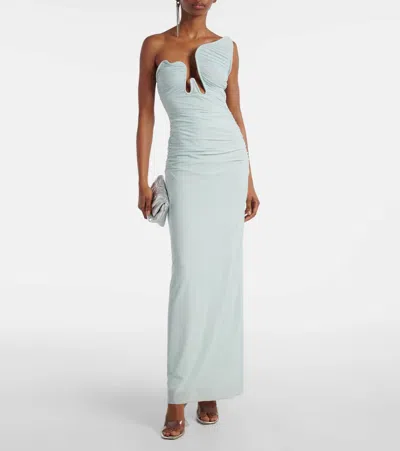 Christopher Esber Salacia Ruched Jersey Gown In Blue