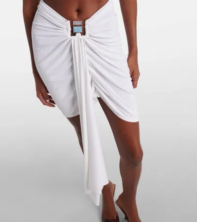 Christopher Esber Gathered Cutout Jersey Minidress In White